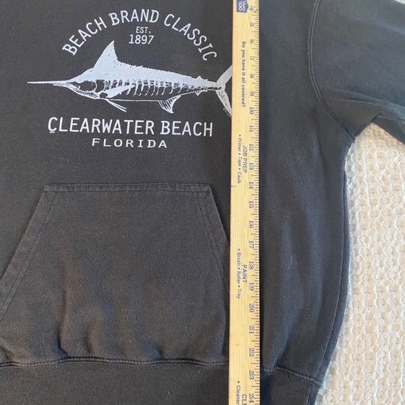 Men’s‎ Clearwater Beach Black Hoodie with Marlin Sz M - Picture 5 of 7